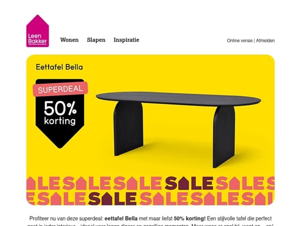 SALE! Tot 70% korting – op=op!