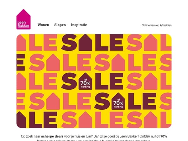 💥 Tot 70% korting tijdens Leen Bakker's SALE 💥