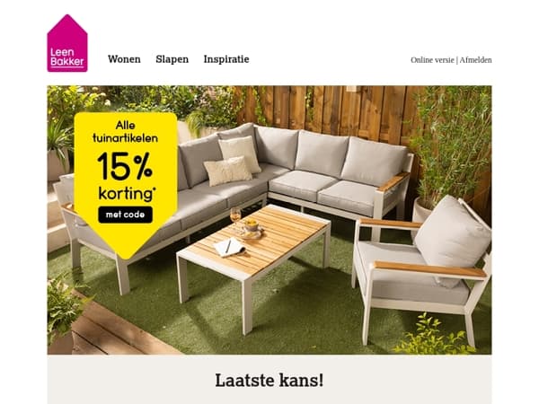 Laatste kans: -15% op alles voor je tuin!*