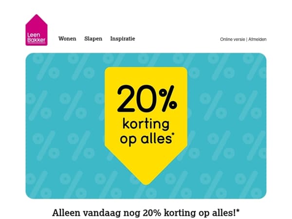 ⏰ Laatste dag: 20% korting op alles!