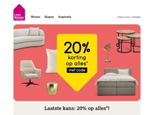 ⚠️ Korting gemist? Nog één dag -20% op alles!*