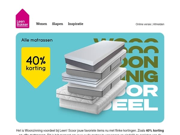 40% korting op heel veel matrassen 💜