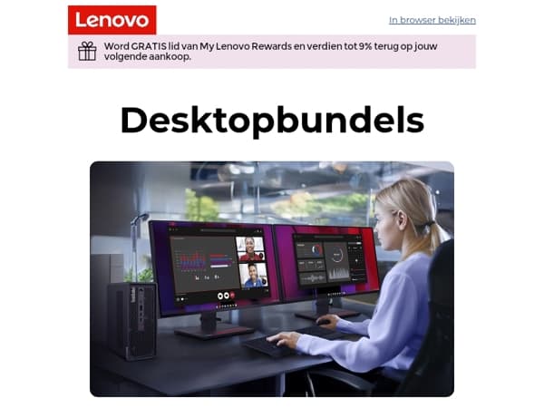 High-performance desktopcomputers met prachtige schermen.