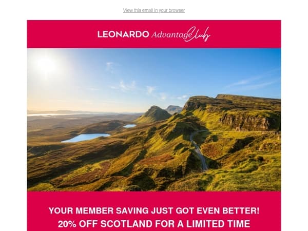 Discover Scotland and Save 20% as a Member