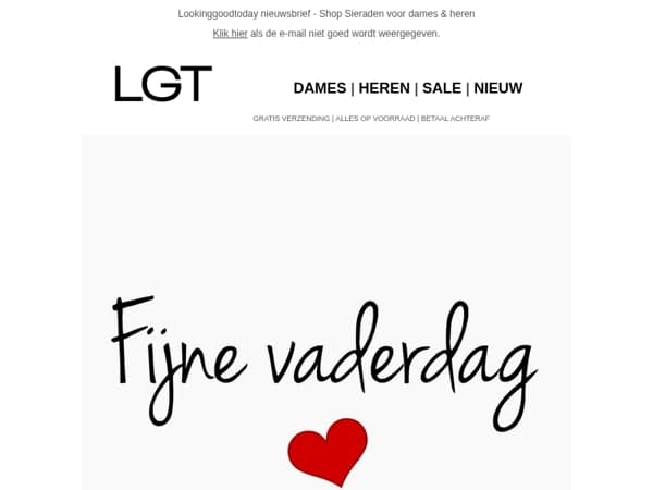 Vaderdag cadeau? - 20% Korting / Zaterdag in huis