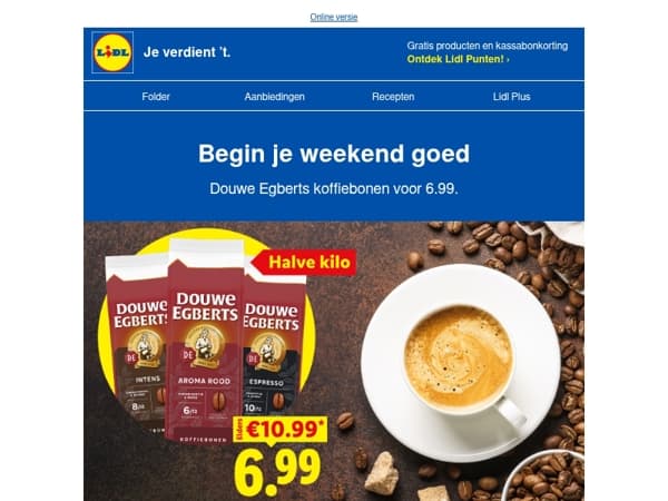 Goed weekend met Douwe Egberts voor 6.99