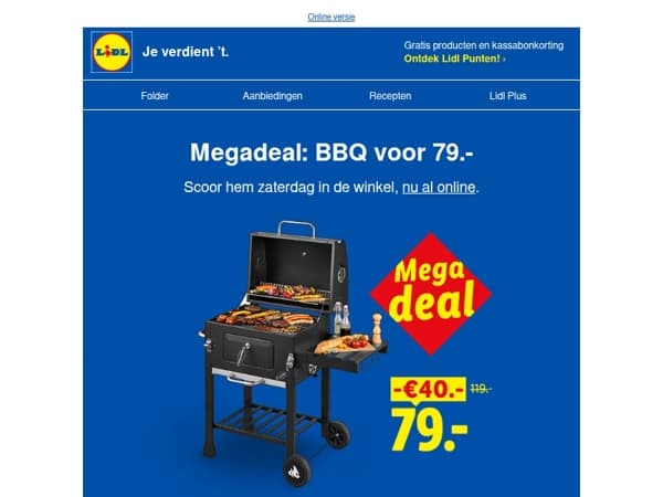 Houtskool-BBQ met 40,- korting 🔥