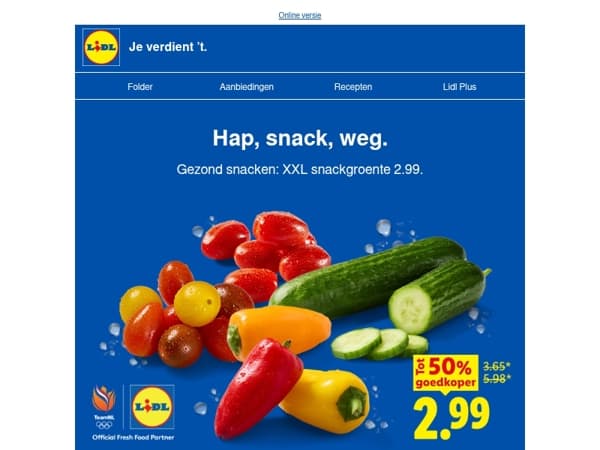‘t Beste in vers: XXL Snackgroente 2.99