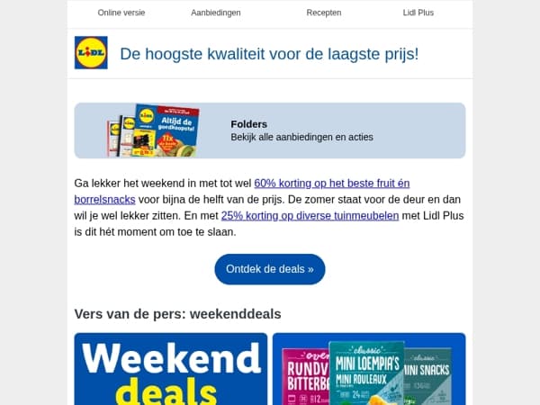 Het is pas weekend met de weekenddeals van Lidl