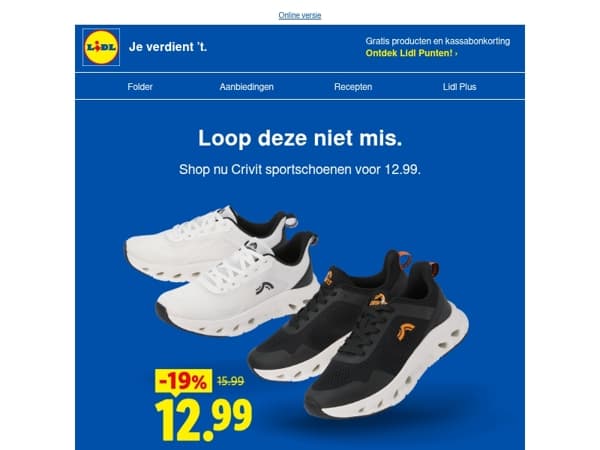 Laat deze korting niet lopen: Crivit Sportschoenen 12.99