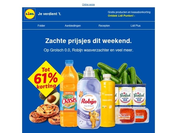 Pak tot 61% korting met de nieuwe Weekenddeals
