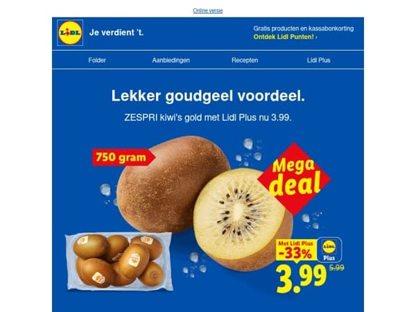 Start de week gezond: 750 g ZESPRI kiwi's gold 3.99