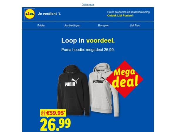Megadeal: Puma hoodie 26.99