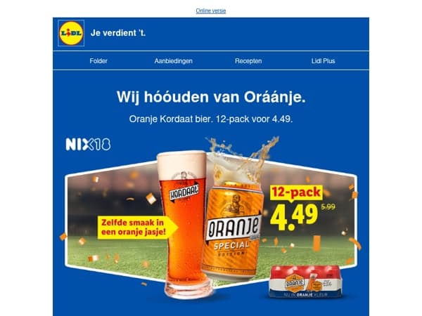 25% korting op Kordaat oranje bier!