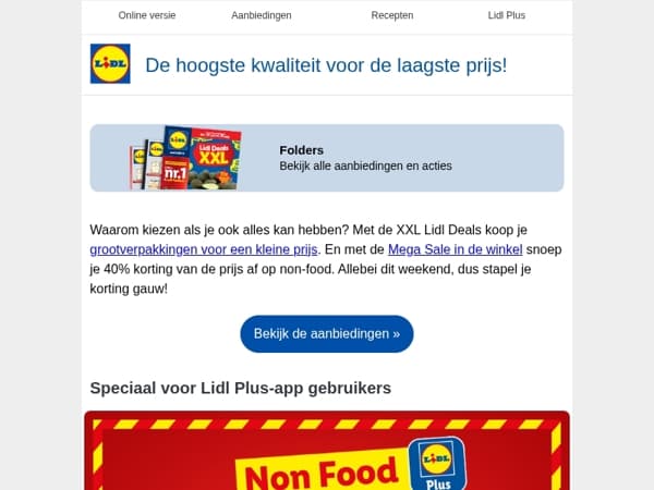 Mega Sale: 40% korting op non-food in de winkels!