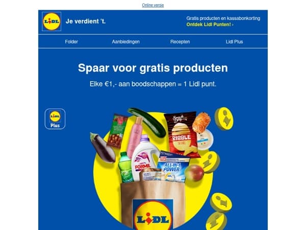 Nieuw: Lidl Punten voor gratis producten