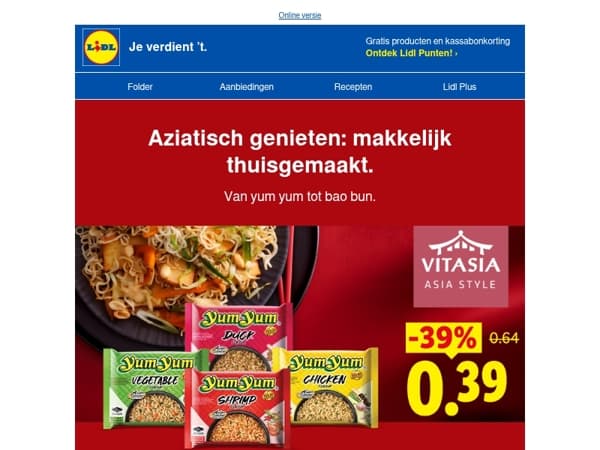 Voordelig Aziatisch genieten, op = op