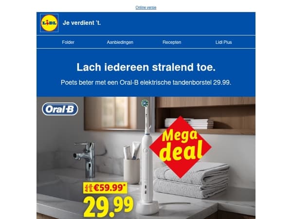 Altijd fris gepoetst: scoor een Oral-B elektrische tandenborstel voor 29.99