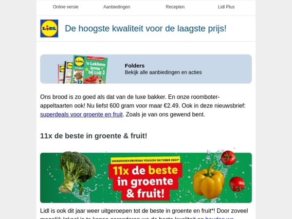 Roomboter-appeltaart: 600 gram voor €2.49