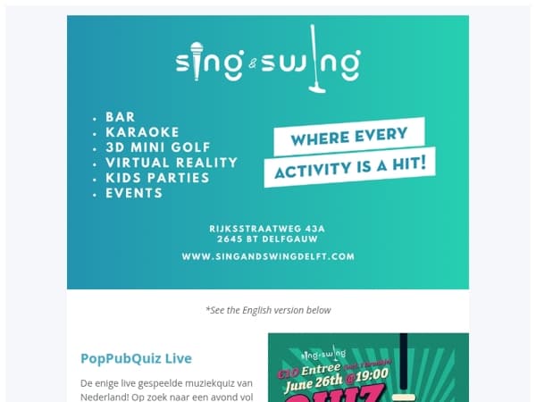 Het laatste nieuws van Sing&Swing in Juni ☀️