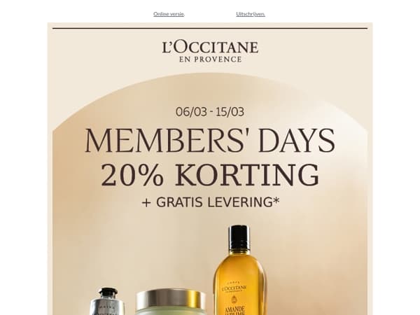 Ontvang 20% korting en gratis levering