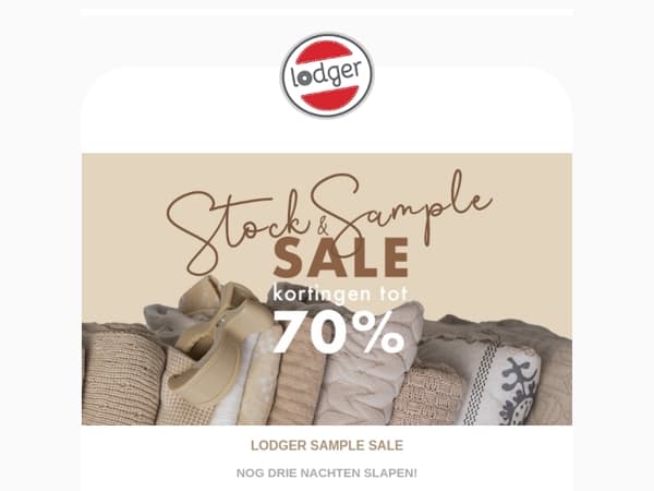 Nog 3 dagen tot de SAMPLE SALE!