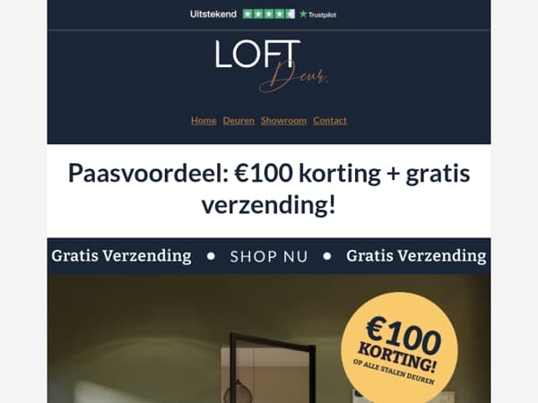 Vrolijk Pasen! €100 korting + gratis verzending