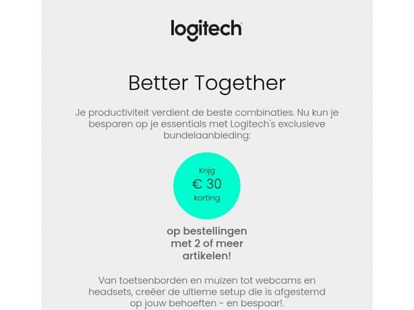 Better Together: Bespaar met € 30 korting!