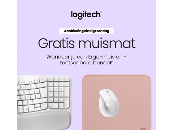 Gratis muismat bij de bundel met een ergonomische muis en toetsenbord