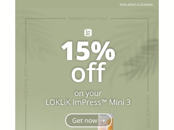 15%? YES 15% discount coming your way!