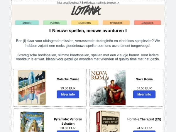 Nieuwe spellen, nieuwe avonturen!