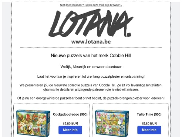 De nieuwe puzzels van Cobble Hill zijn toegekomen.