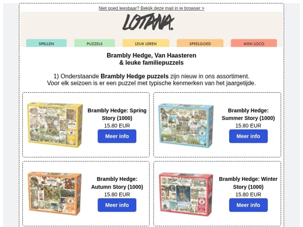 Brambly Hedge, Van Haasteren & leuke familiepuzzels