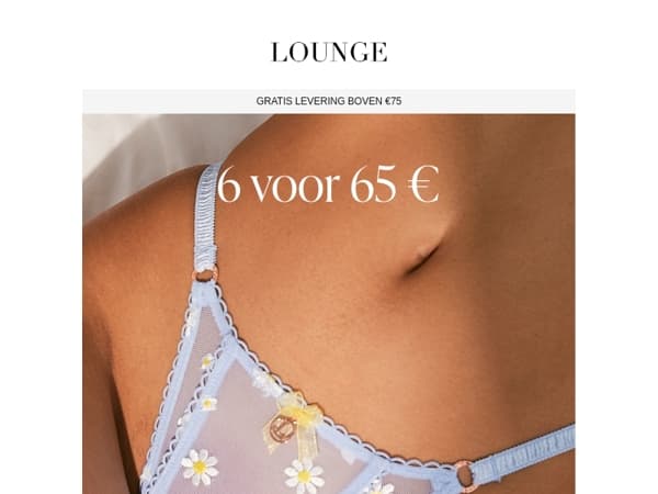 Ondergoed: 6 voor 65 €
