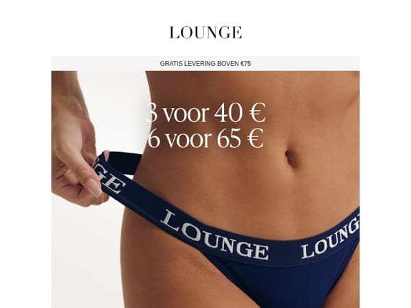 Ondergoed: 6 voor €65