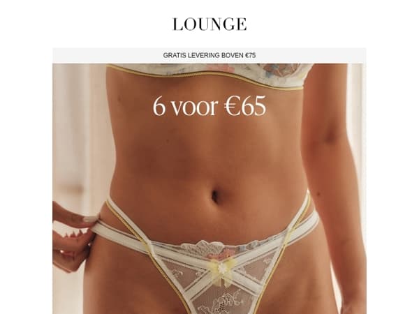 Ondergoed: 6 voor €65