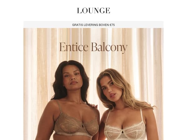 Net binnen: Entice Balcony in de kleuren Crème en Mokka