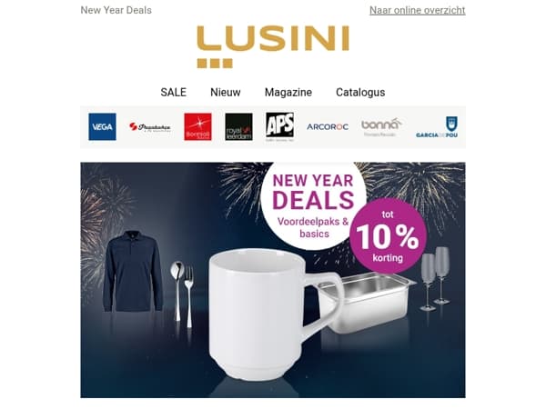New Year Deals: bespaar tot 10% op porselein en glazen
