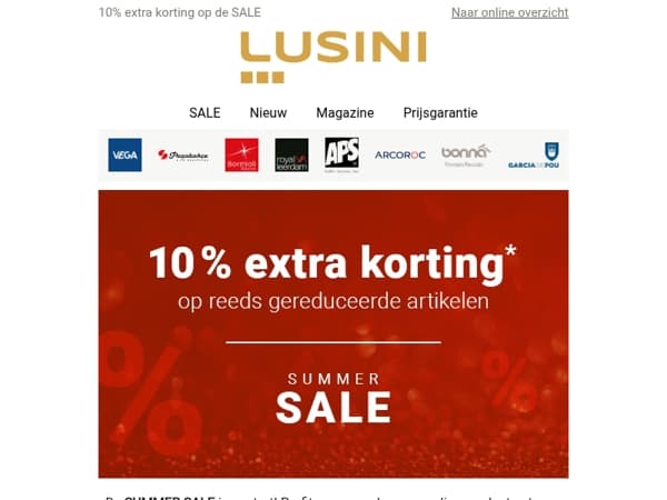 10% extra korting in de Summer Sale – sla nu uw slag💥