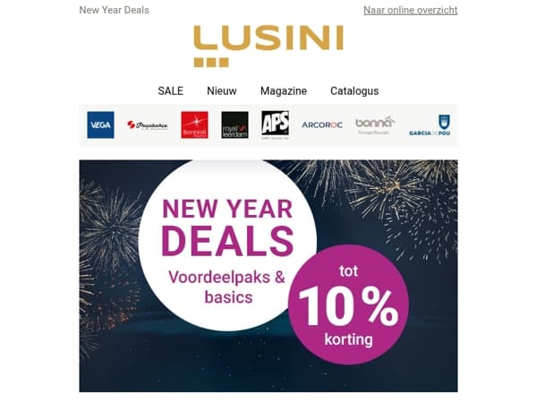 Voor het nieuwe jaar: tot 10% korting op New Year Deals