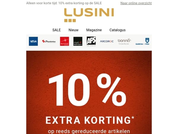 Wees er snel bij: de 10% extra korting op de SALE eindigt binnenkort!