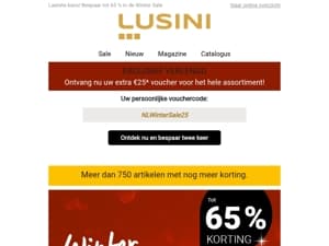 Laatste kans: tot 65 % korting en extra €25 
