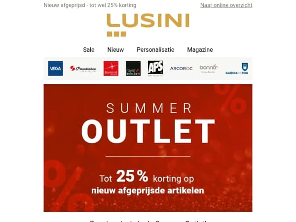 Het is zover: Summer Outlet met kortingen tot 25%!
