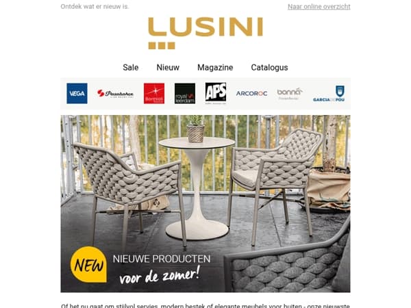 Nét binnen - nieuwe designs en producten voor de horeca