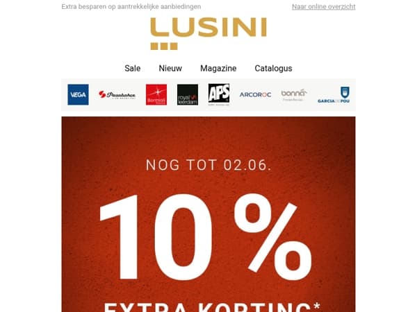 Alleen vandaag nog! 10% extra korting op reeds afgeprijsde artikelen.