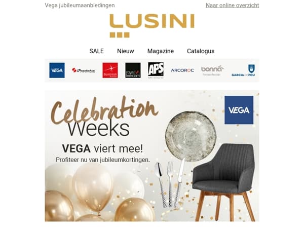 VEGA Jubileumaanbiedingen – Professionele kwaliteit nu voor een speciale prijs.