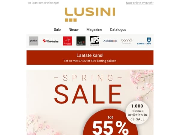 Nog heel even: tot 55% korting in de Spring Sale🌺