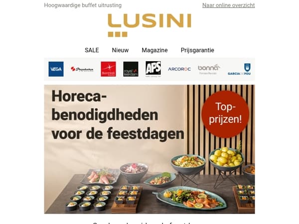 Buffet uitrusting: horecakwaliteit, direct leverbaar!