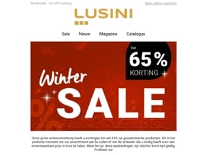 Wintersale: tot 65% korting - tijdelijk profiteren
