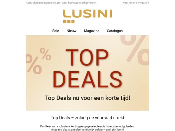 Sla uw slag! Top Deals – tot wel 50% korting!